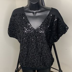 ✅ Express Sequence Blouse Black in Small